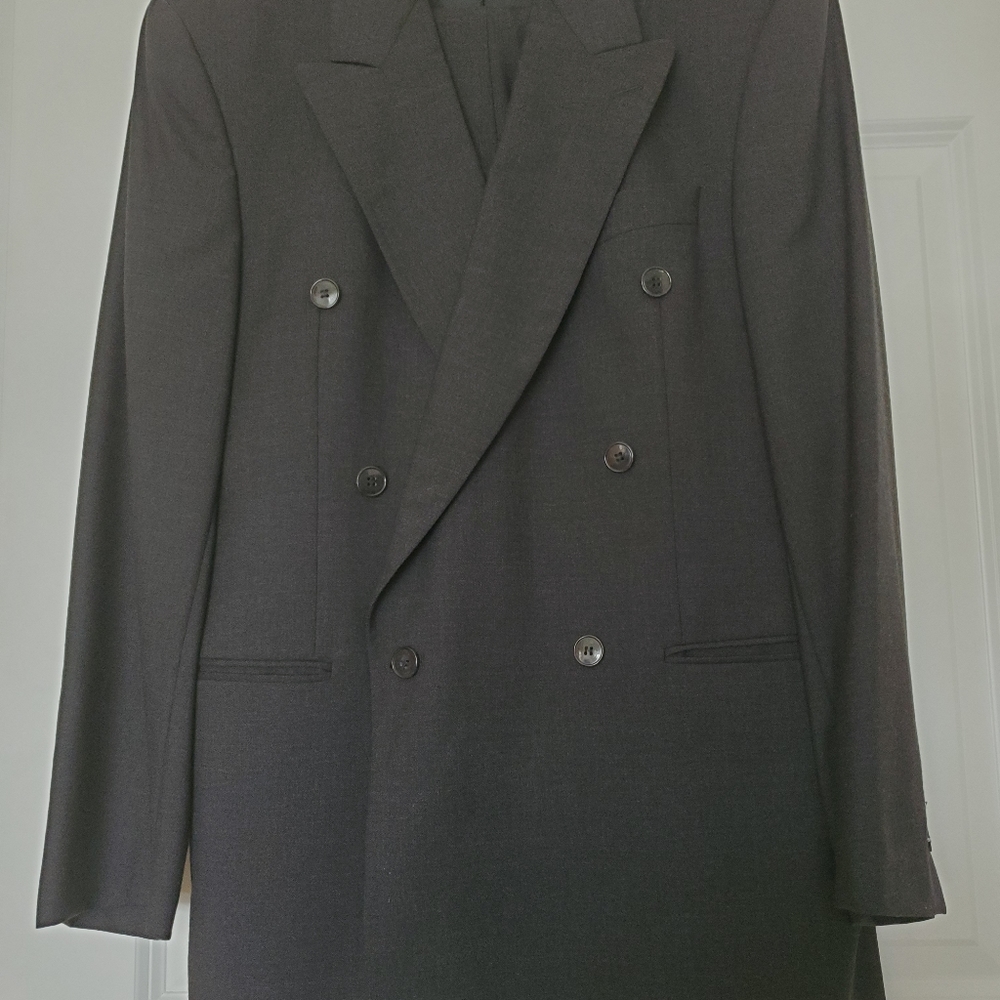(Men) Rian Rucci - Sz 38 Dark Gray Wool Suit - Picture 4 of 16